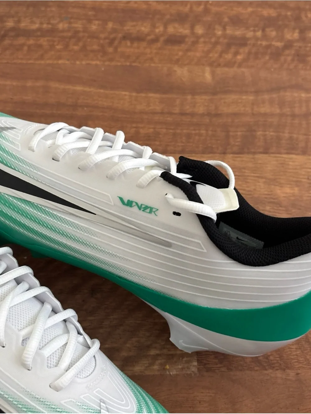 Nike Vapor Speed 3 White Stadium Green Football Cleats HM8849-100 Men’s 12.5